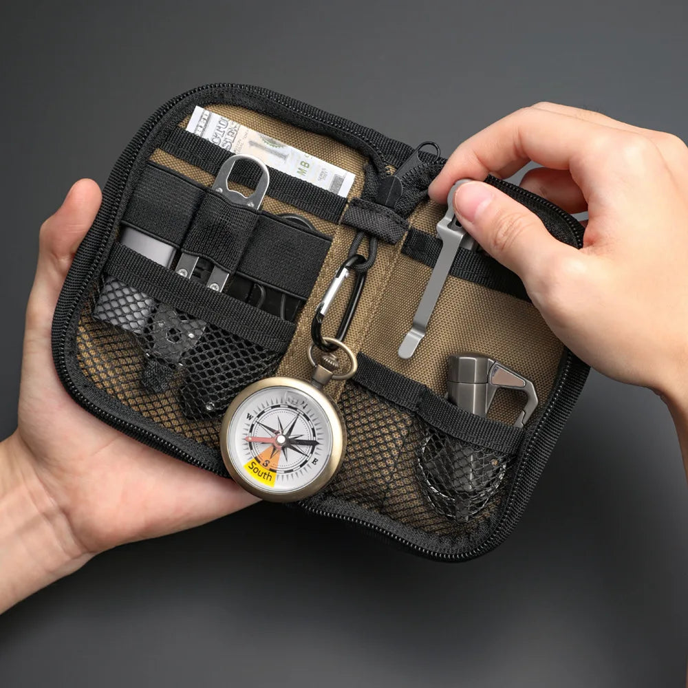 Compact EDC Pocket Organizer – 7-Pocket Utility Pouch for Everyday Carry