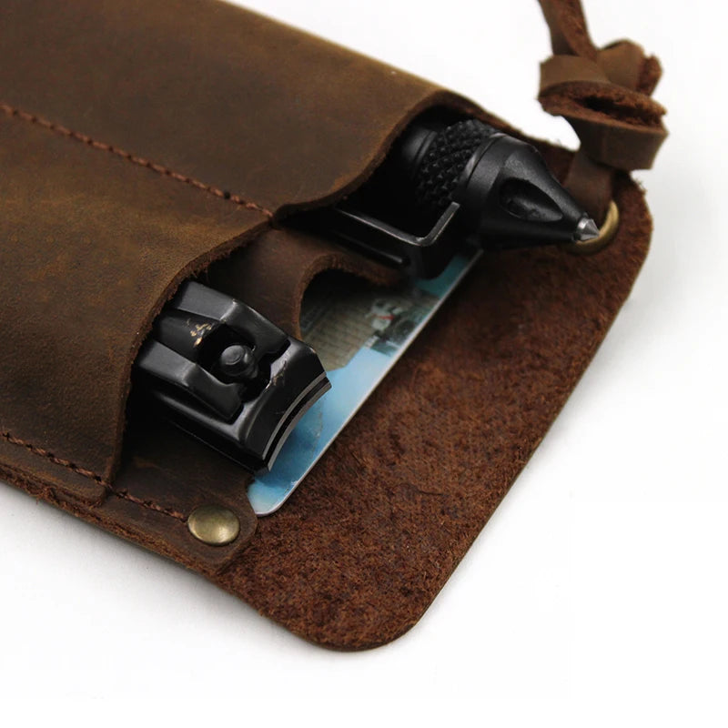 Genuine Leather EDC Sleeve — Handcrafted Belt Organizer