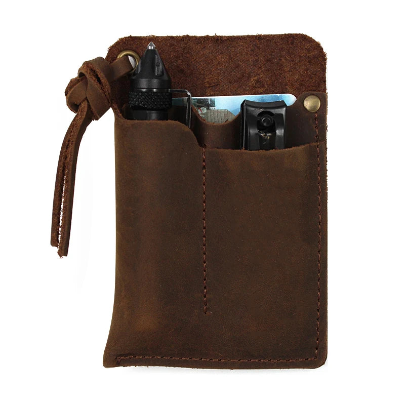 Genuine Leather EDC Sleeve — Handcrafted Belt Organizer